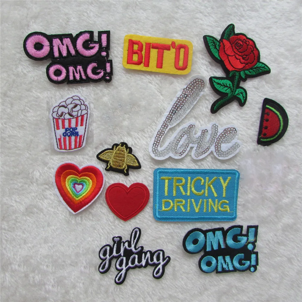 

difaifferent style delicacy patch hot melt adhesive applique embroidery patch DIY clothing accessory patches stripes C773-C792