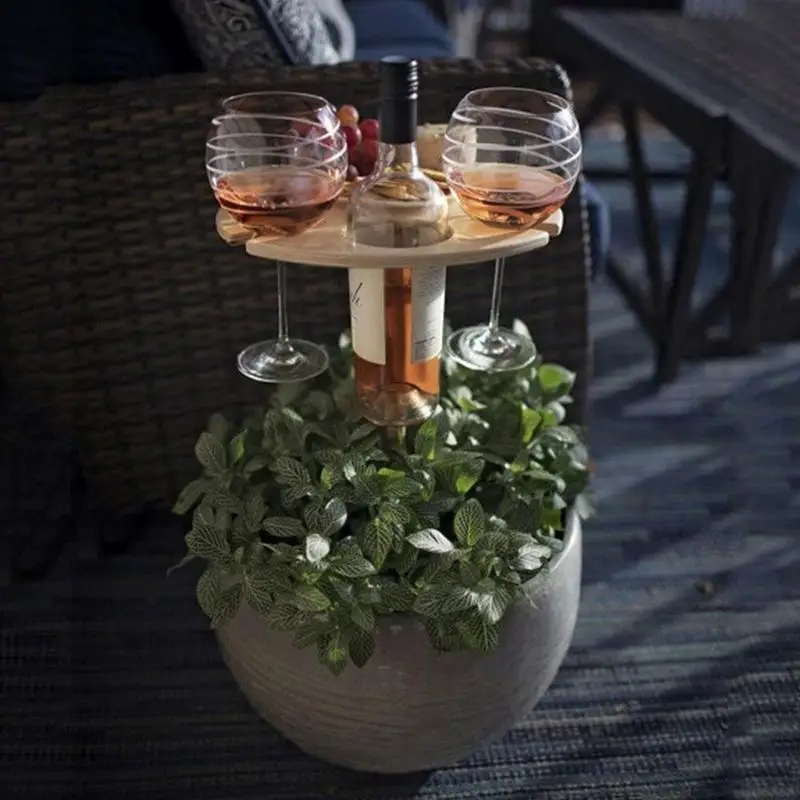 

Portable Outdoor Wine Table Folding Outdoor Picnic Garden Desktop Table Travel Furniture Wood Sets Wine Beach Polygon I0A9