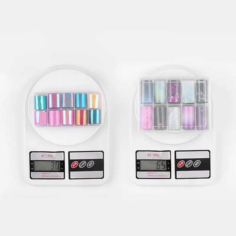 

1 Set 10 Rolls Nail Foils Nail Art Transfer Stickers Star/Butterfly Shiny 3D Nail Decals DIY Tips Manicure Christmas Decorations