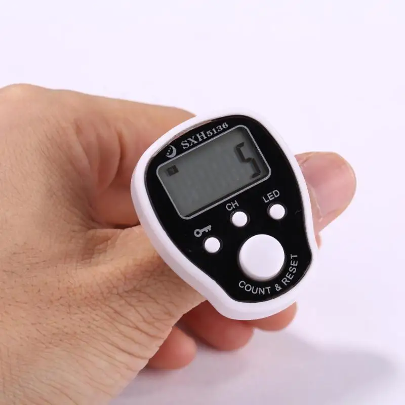 0-99999 Electronic Digital Counter Mini LCD Hand Held Finger Ring Night Luminous Tally Five Channels w/Locking Function Counter