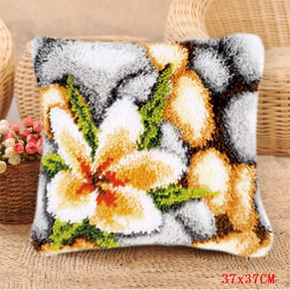 Smyrna Foamiran For Needlework Large Flowers Latch Hook Rug Carpet Embroidery Pillow Cushion Button Package Kits Do It Yourself | Дом и сад