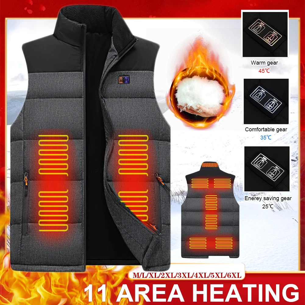 

Upgrade 11 Heated Vest Jacket Graphene Men Women Intelligent Electric Heating Thermal Warm Clothes Winter Heated Hunt chaquetas