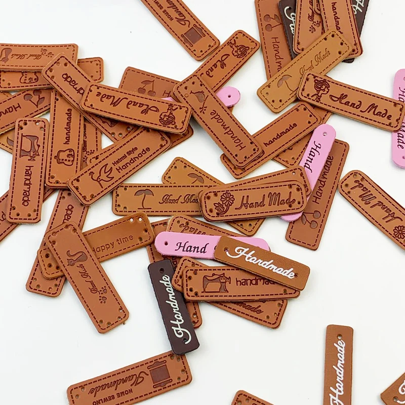 30 шт./лот этикетки ручной работы из искусственной кожи с рисунком птицы для