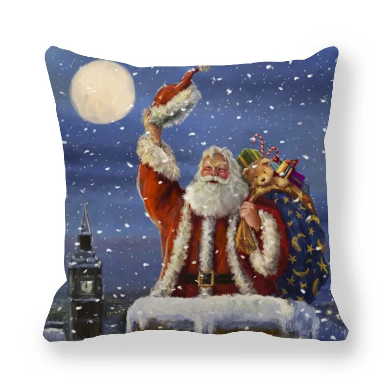 45x45 Рождественский наволочка Санта Клаус хлопка с рисунком собаки