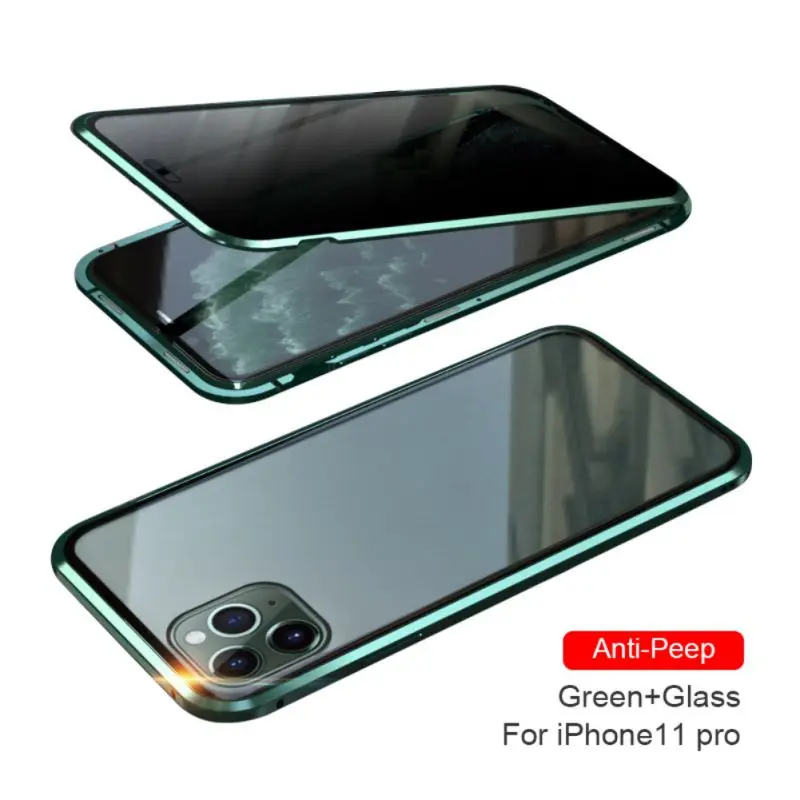 Phone 11pro Оболочка всего тела Магнитный высокой четкости прозрачное закаленное стекло крышка бампер Чехол протектор экрана для lPhone 11 - Цвет: Phone 11pro