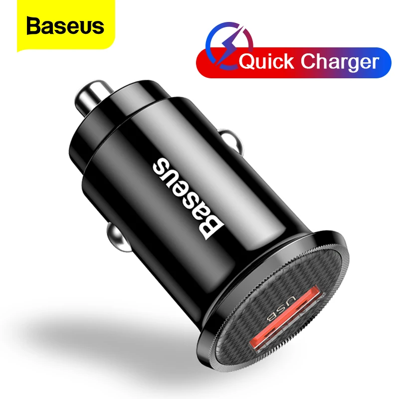 

Baseus Mini USB Car Charger Quick Charge 3.0 Car Phone Charger for Xiaomi mi mi Samsung iPhone QC3.0 QC Fast Mobile Car Charging