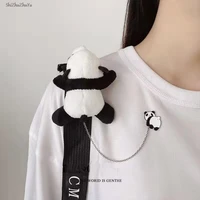 cute chinese panda brooch dinosaur lion tiger plush doll bag pin pendant male and female students trend medal accessories