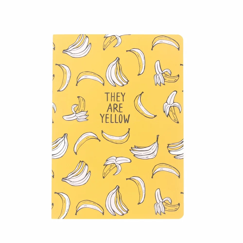 B5 милый блокнот школьный желтый банан милые фрукты сшитые переплет 260*185 мм 40