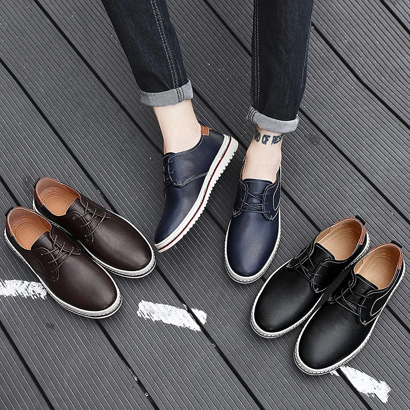 

Brand Men Casual Shoes Comfortable Breathable Men Business Shoes Waterproof Leather Men Shoes Outdoor Non-slip zapatos de hombre