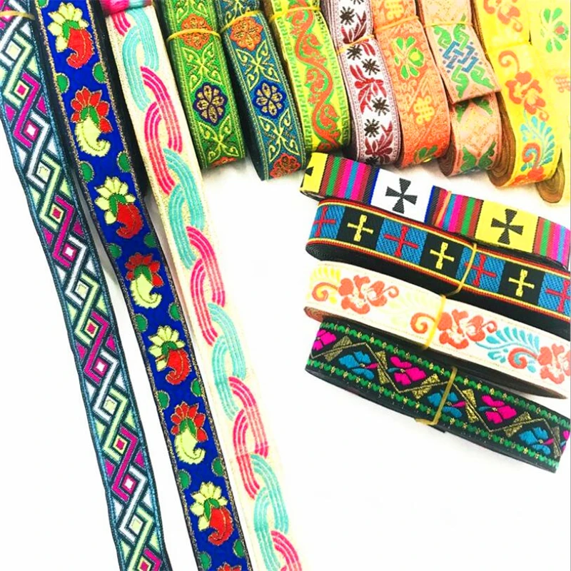 Лента с цветочной вышивкой шириной 25 мм кружевная обрезная ткань жаккардовая