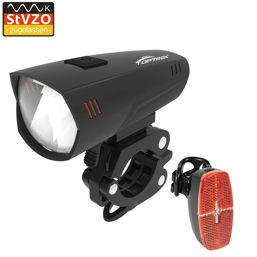 Велосветильник Toptrek предупреждающий задсветильник и передний свет