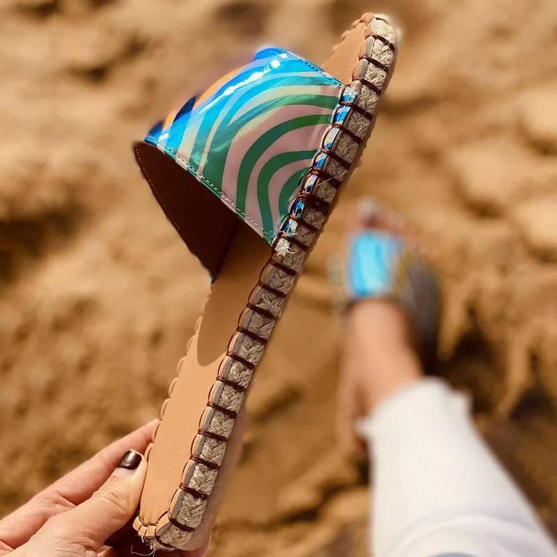 

Slippers Women Sandals Female Flats Slipper Colorful Casual Slip On Ladies Sandals Outdoor Leopard Beach Shoes Women's Slides