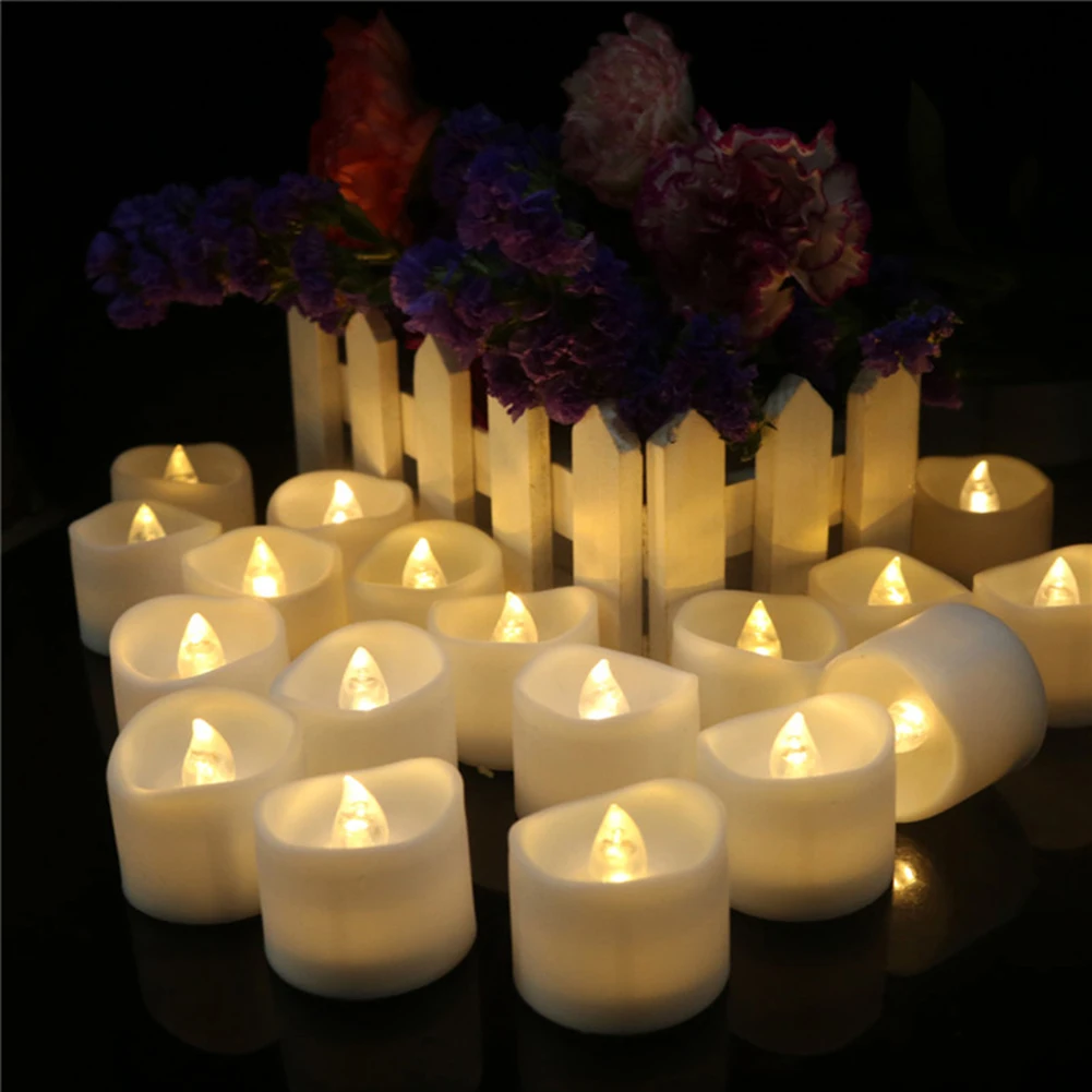 

6pcs LED Flickering Candle Light White/Color Flameless Candle Lamp Romantic Atmosphere Lamp for Valentines Day Wedding Party