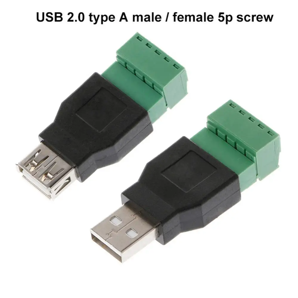 

USB 2.0 тип А штекер/гнездо для винтового разъема адаптер с защитной клеммой