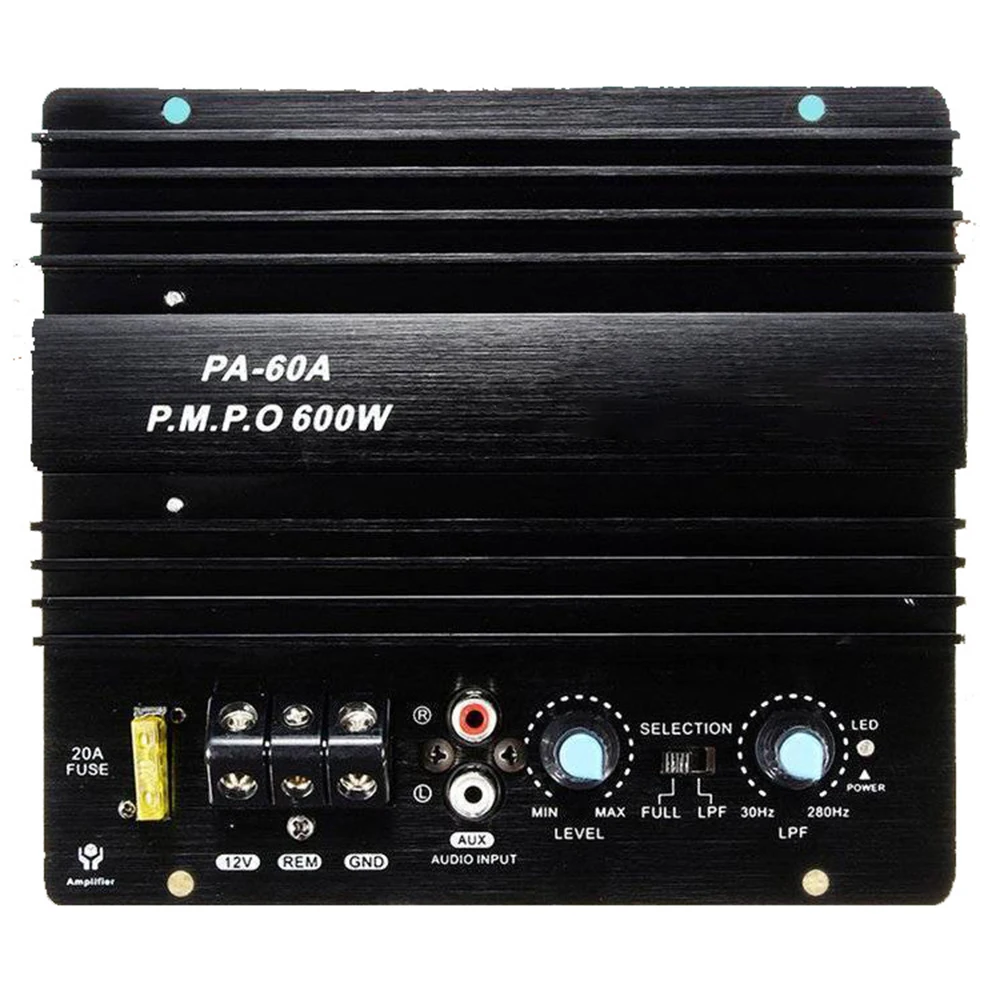 12V 600W PA 60A Динамик сабвуфер бас модуль высокое Мощность автомобильный аудио