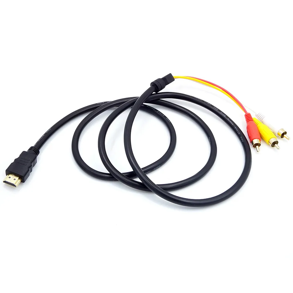 ESCAM HDMI совместимый штекер к 3RCA AV композитный M/M Соединитель адаптер Кабельный