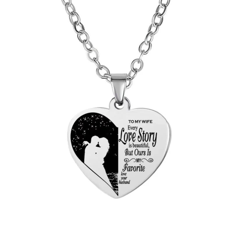 Новинка из нержавеющей стали ожерелье на выпускной сердечко серебряного цвета