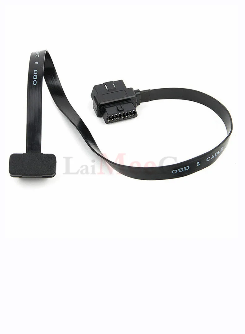 Автомобильный Удлинительный кабель OBD2 одноточечный плоский с двумя лапшами
