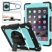 hxcase universal though rugged case for ipad air 2 6th 5th gen pro 9 7 inch 360 rotation handstraps case with bulit in kickstand