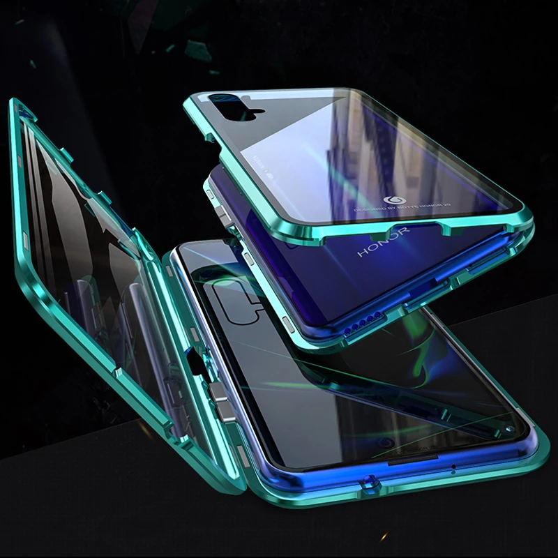 360 полный защитный чехол для Honor 20 Pro Honor20 20Pro телефон магнитный металлический бампер Броня Передняя стеклянная крышка на Honor 20 чехол