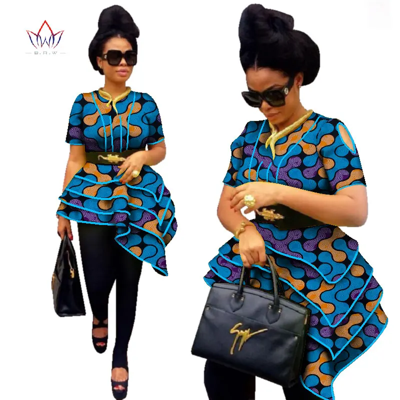 BRW Africa Style Women Modern Fashions Womens Tops Dashiki African Print Tops Shirt Plus Size M-6XL Women Clothing WY2576 - Цвет: 18