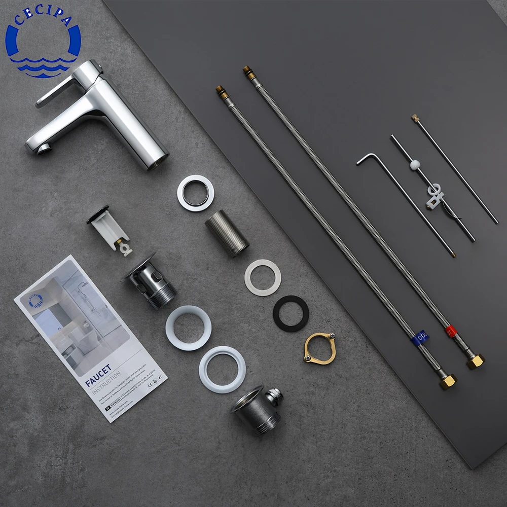 Оригинальные смесители для раковины CECIPA с дренажным стержнем хромированный