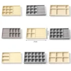 Бархатные ювелирные изделия, прямоугольные, бежевогосерого цвета для колец, магнитная коробка, держатель для лотка, чехол для хранения ювелирных изделий, чехол для демонстрации