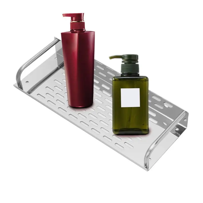 Настенная полка из нержавеющей стали для кухни и ванной комнаты однослойная