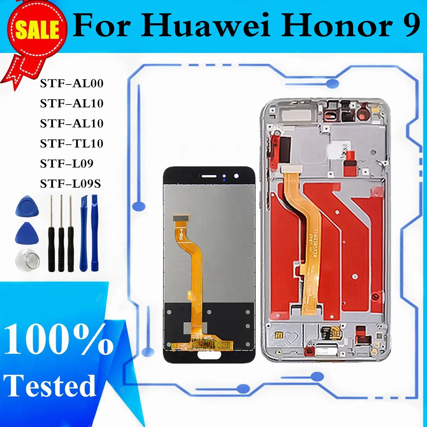 

Original LCD For Huawei Honor 9 STF-L09 STF-AL10 STF-AL00 STF-TL10 LCD Display Touch Screen Digitizer Assembly Replace Part