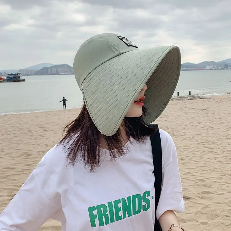 

Панама женская складная с большими полями, хлопковая кепка от солнца, для пляжа, летняя модная повседневная, для отдыха, рыбалки