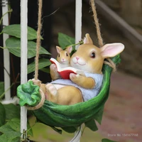 garden outdoor tree pendant swing rabbit decoration garden cartoon animal crafts decoration decorations for home