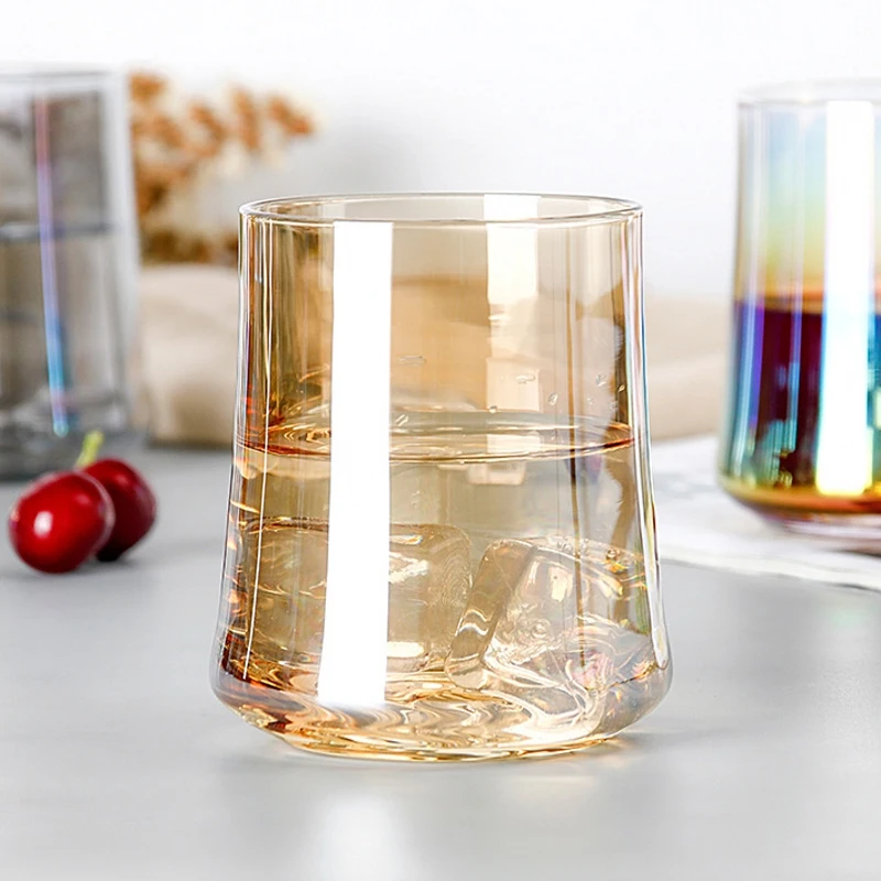 1 pc multi-colored Crystal threaded glass wine Whiskey Short Beer Cup milk juice transparent water cups Party Drinkware | Дом и сад