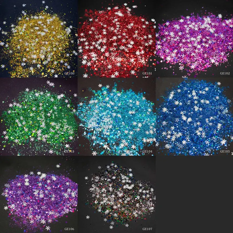 1 пакет голографические рождественские лазерные снежинки блестки для ногтей