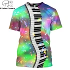 Футболка PLstar Cosmos Мужскаяженская с 3D-принтом, модная тенниска в стиле хип-хоп, крутая майка с цветным 3d рисунком пианино, лето, 2019