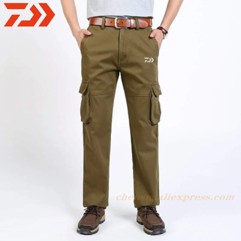Dawa 2020 New Fishing Thicken Plus Size Camping Outdoor Windproof Men's Trousers Cotton Velvet Multi-pocket Casual Pants | Спорт и