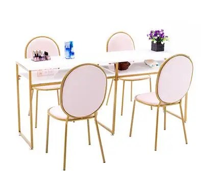 

Simple modern manicure table and chair set Single pair manicure stand special price economy manicure table gold