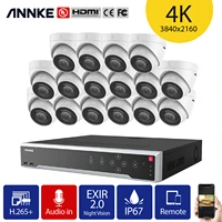 annke 4k ultra hd poe video security system 12mp h 265 32ch nvr with 16x 8mp weatherproof surveillance ip cameras audio record