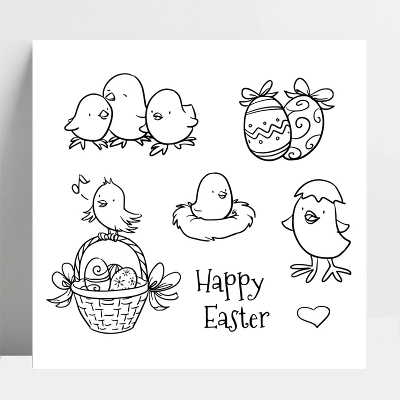 Пасхальные прозрачные штампы AZSG для скрапбукинга сделай сам резиновый