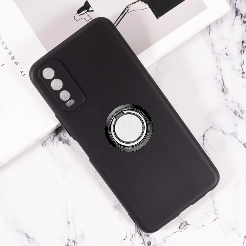 

For Vivo Y20 2021 Y20i Y20s V2043 V2048 V2029 V2027 V2032 Back Ring Holder Bracket Phone Case Smartphone TPU Soft Silicone Cover