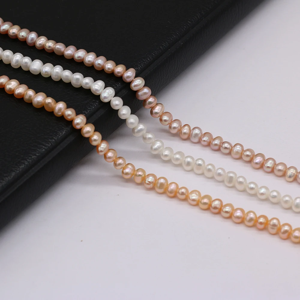 

36cm Natural Freshwater Pearl Round Shape Beaded Creative Making DIY Boutique Fashion Charm Necklace Bracelet Jewelry Gift