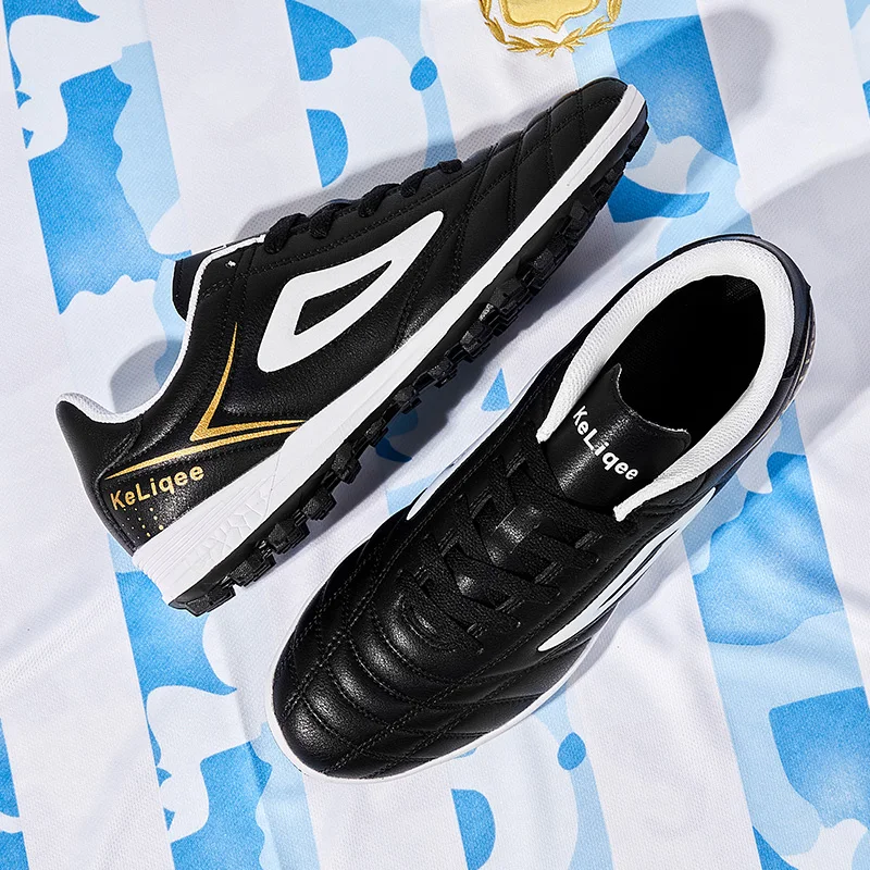 

men Professional Soccer Shoes Long Spikes TF High Ankle Football Boots kids Outdoor Grass Cleats Soccer Shoes