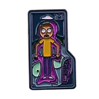 Страшно Морти булавка для воротника в форме забавных брошка мультфильм анимированные sci-fi серии отличное дополнение