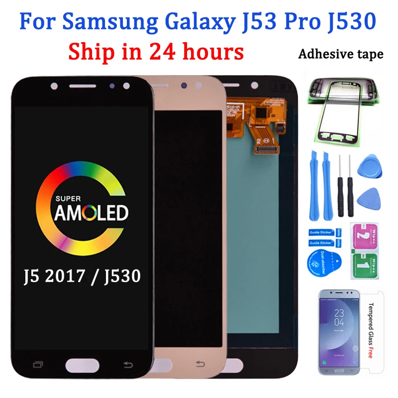 

Дисплей с тачскрином для Samsung Galaxy (J5 2017/ J530/ J530F/ J5 Pro 2017/ J5 Duos), Super Amoled, инструменты в подарок