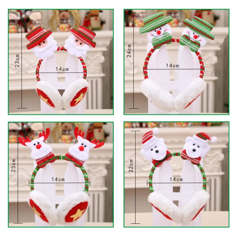 Christmas Hairpin Faux Fur Plush Earmuffs Adult Children Dress Up Big Antler Head Buckle Headbands Party Supplies | Дом и сад