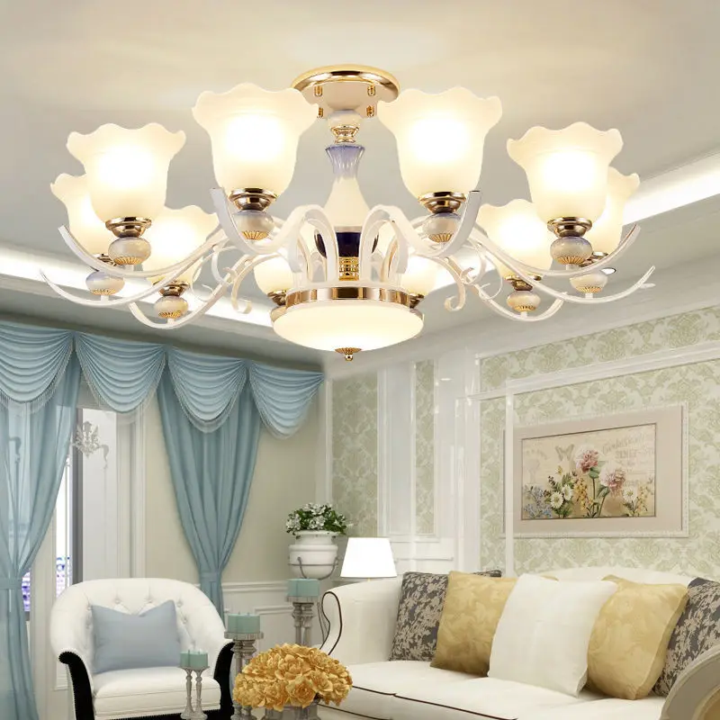 

European led chandelier, living room lamp, restaurant lamp, hotel led ceiling lamp, household chandelier, 3-color dimming