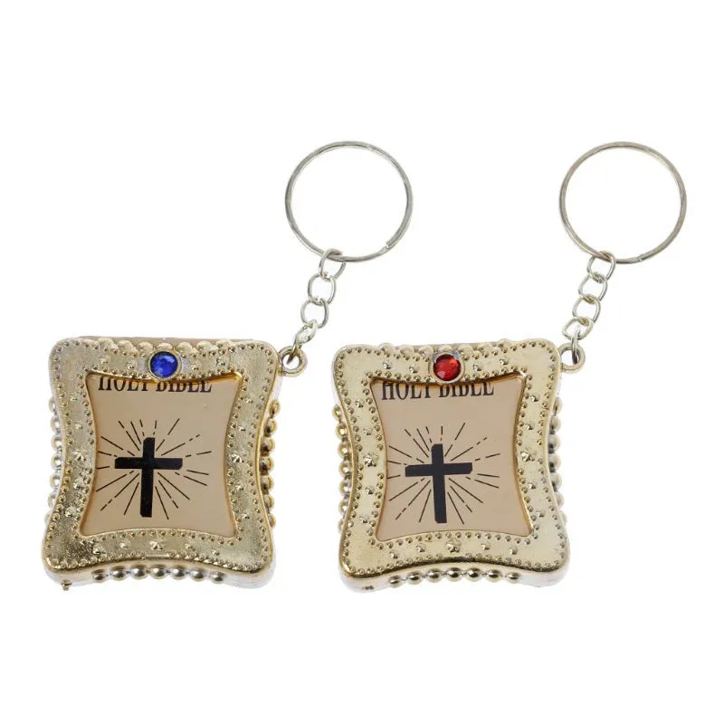 Мини английская Библия брелок религиозный христианский крест Иисуса Золотой