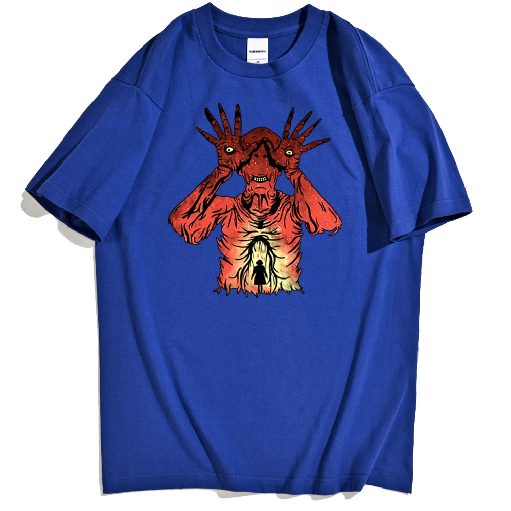 

2021 Summer Men's T-shirt Horror Story Cool Cartoon Print Pattern Personality Breathable Harajuku Korean Street Wild Trend