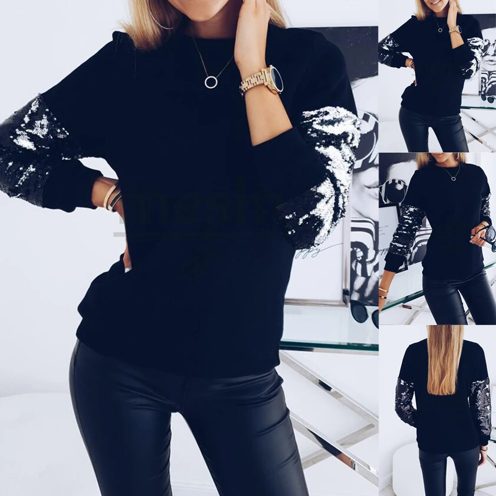 

Women Sweater Sequins Autumn Spring Long Sleeve Lady Top Warm Winter Jacket Women Tracksuit