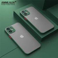 shockproof armor matte phone case for iphone 11 12 pro max mini xr x xs max 8 7 plus se 2 luxury silicone bumper hard pc cover