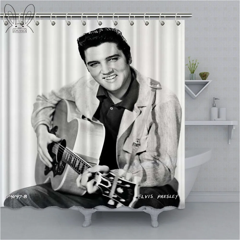 Creative Elvis Aron Presley Shower Curtain Popular Singer Wateeproof Polyester Fabric Bathroom Home Decor Sets | Дом и сад
